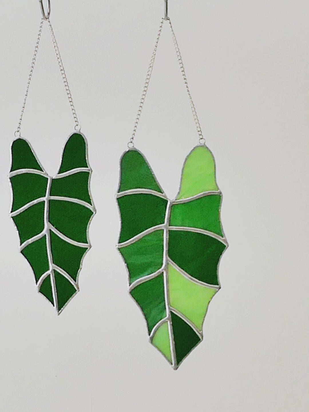 Leaf Stained Glass, Boho wall hanging and glass art F37