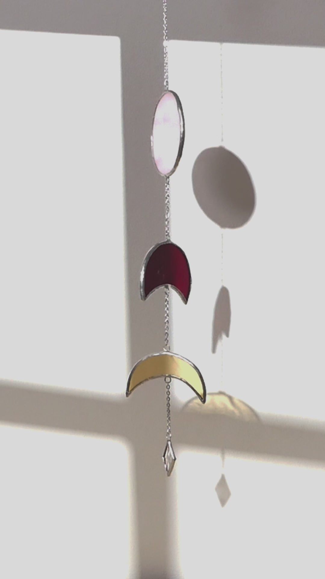 Stained Glass Moon Phase Hanging Decor for Window Clings Stained Glass F14