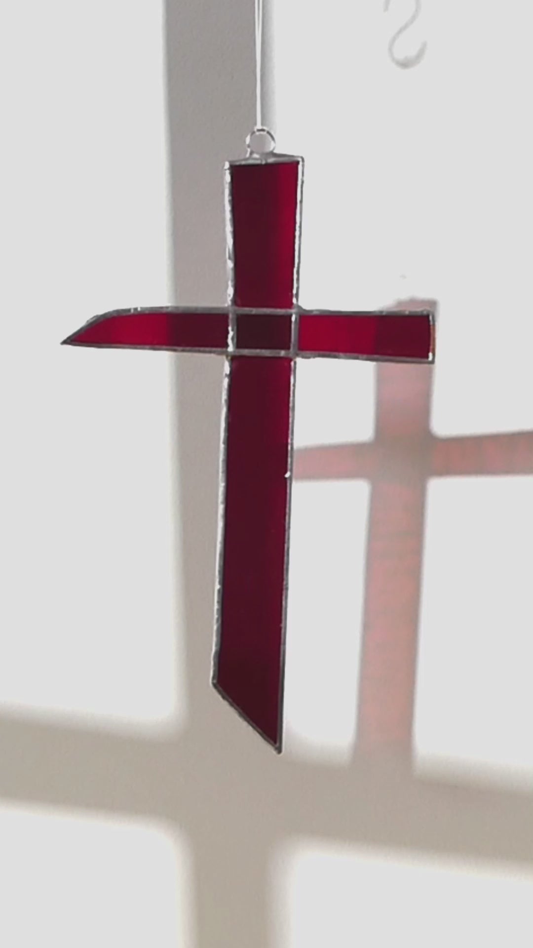 Stained Glass Cross Suncatcher, Stained glass window and art F04
