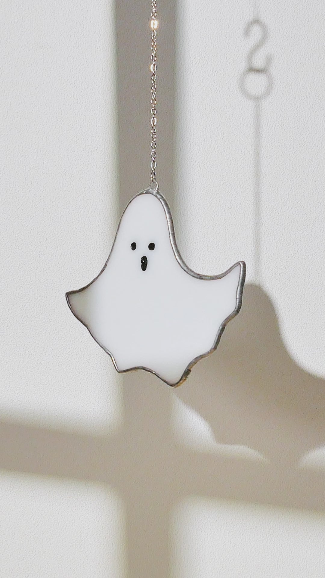 Stained Glass Ghost, cute ghost decor and halloween hanging ghost F78