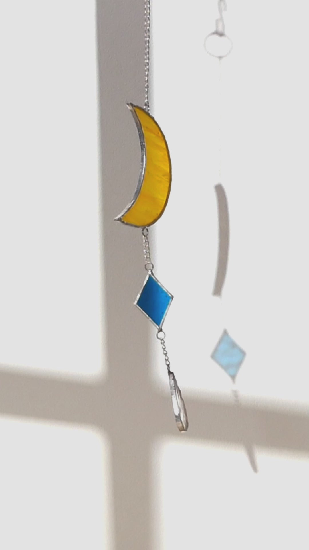 Moon Stained Glass Suncatcher for Stained glass window F38