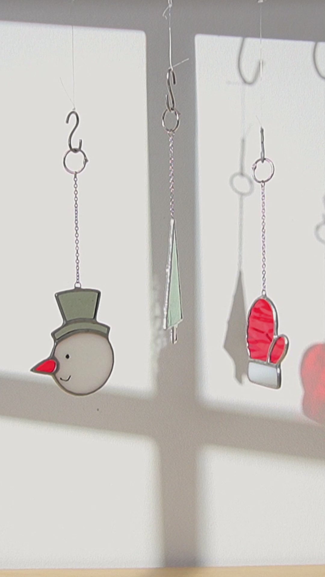 Stained Glass Christmas Ornaments, Christmas decorations for art F90