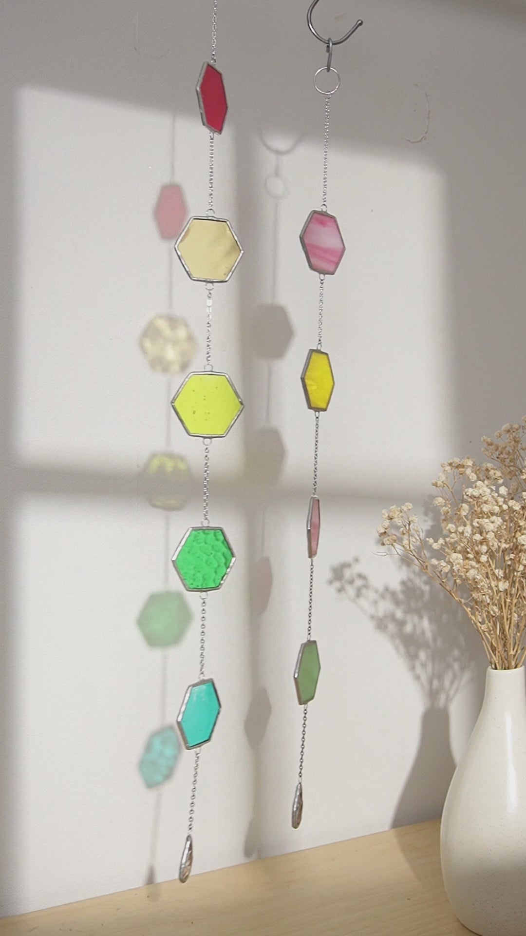 Stained Glass Garland Suncatcher for Glass wall decor, art Q22