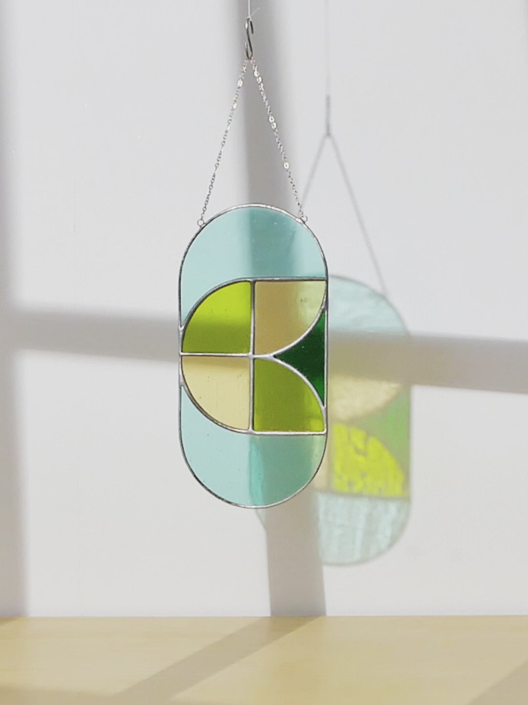 Stained Glass Abstract Suncatcher glass and Wall Hanging F64