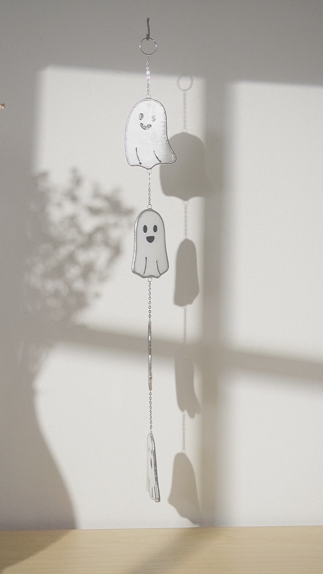 Halloween Ghost Pumpkin Stained Glass, Halloween garland for Q15