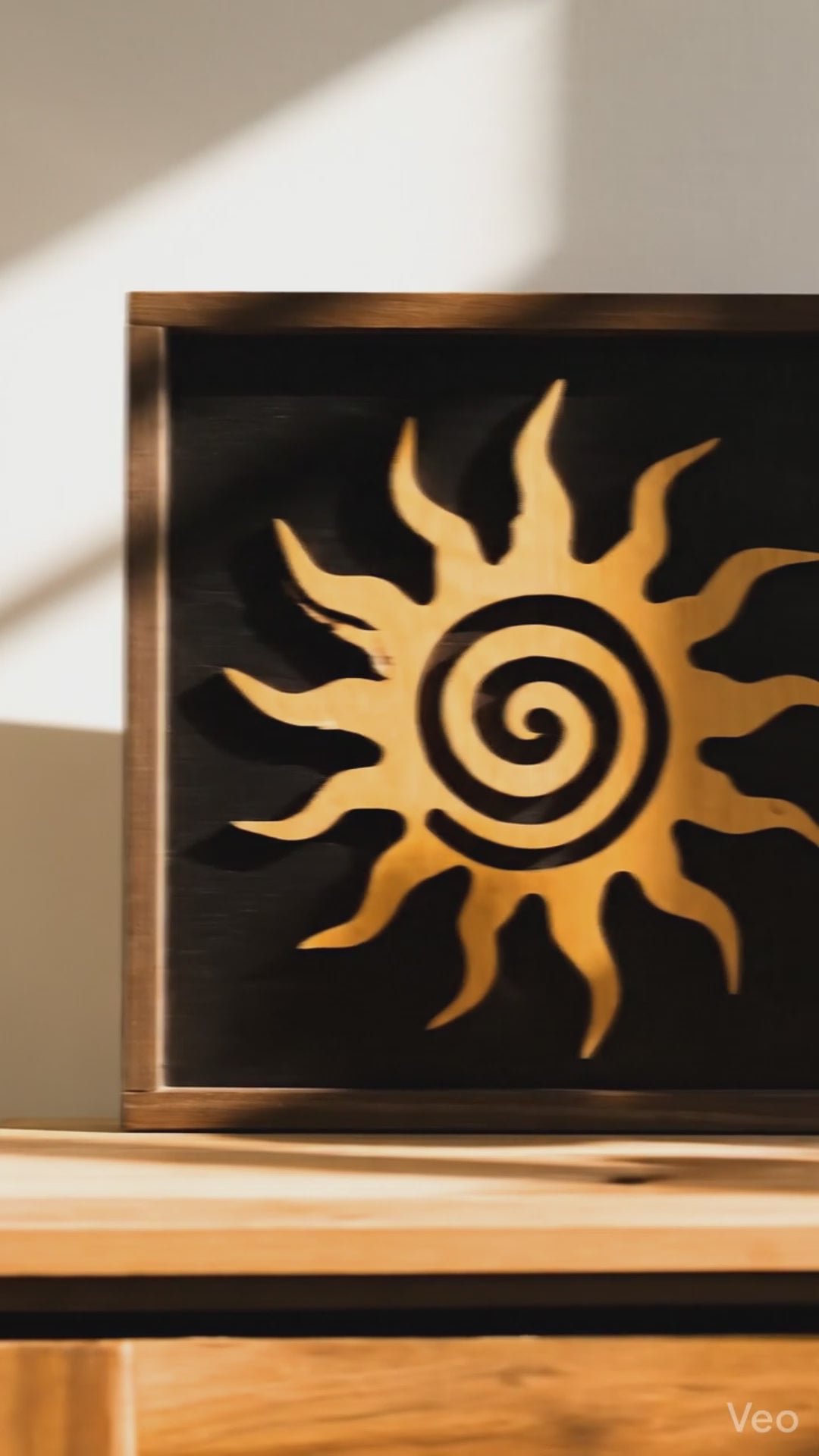 Wooden Sun And Moon Wall Art Wood Decor and Boho Accent Y54
