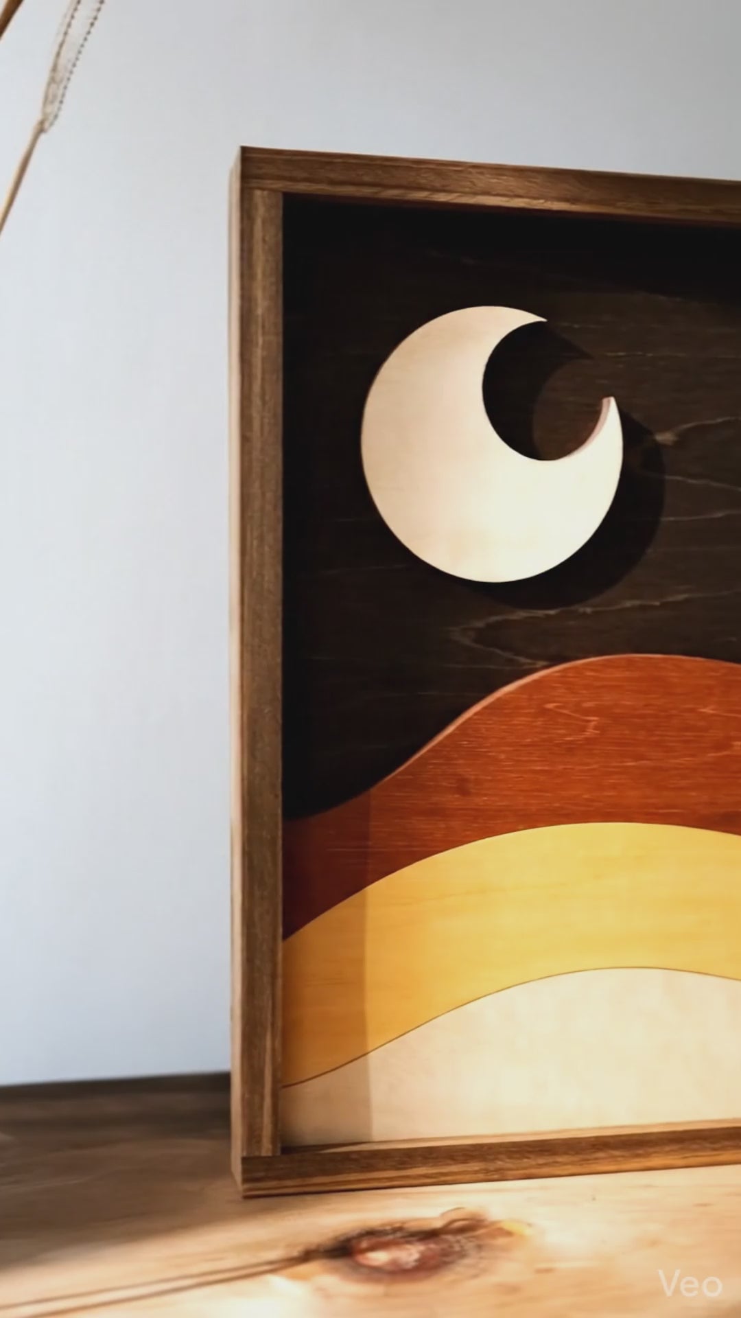 Wooden Sun And Moon Wall Art Wood Decor and Celestial Accent Y56