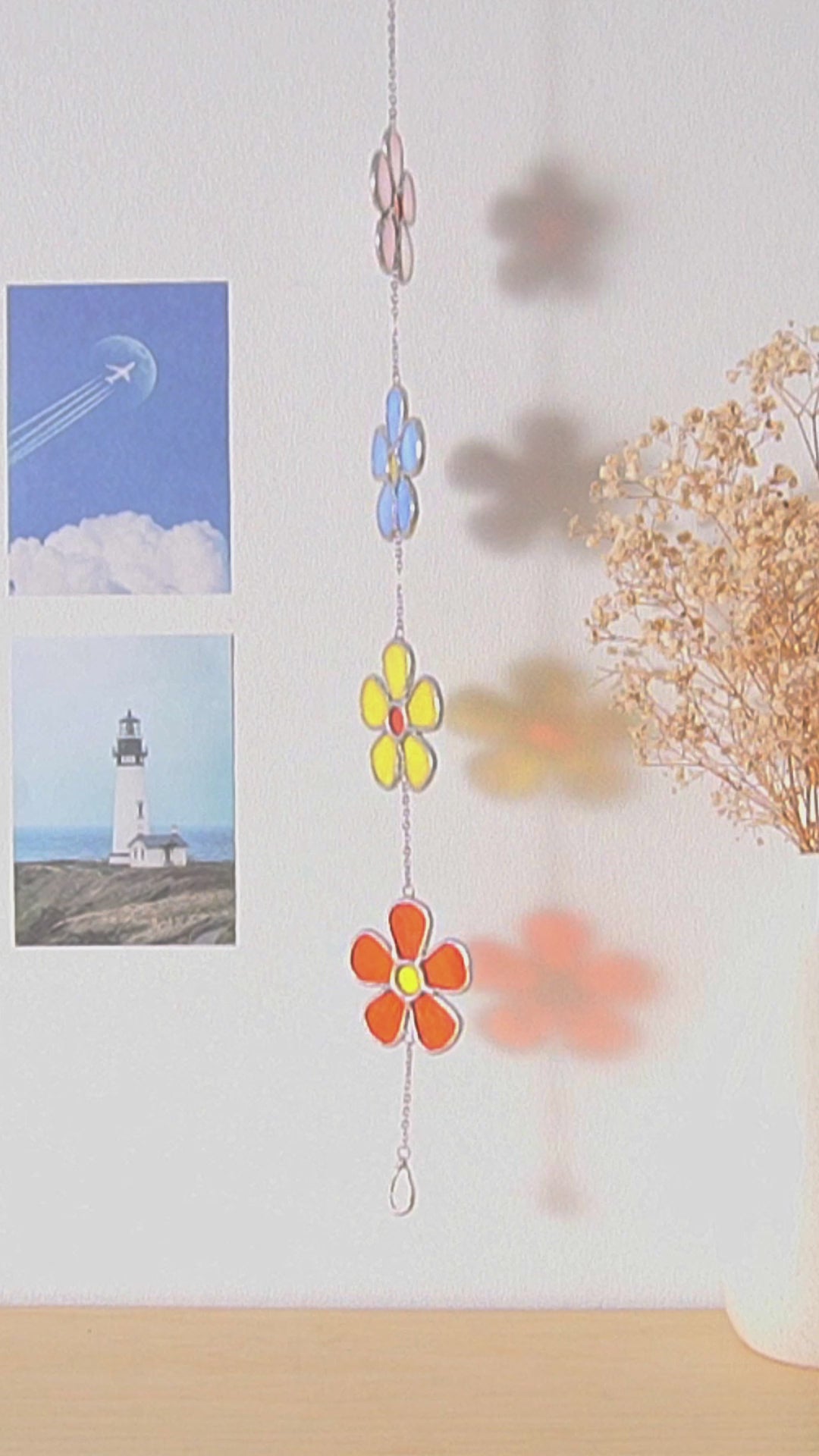 Stained Glass Flower Garland Glass for Suncatcher Stained Glass F95